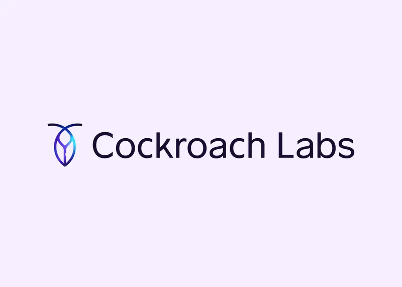 Cockroach Labs logo with a stylized blue and purple bug.