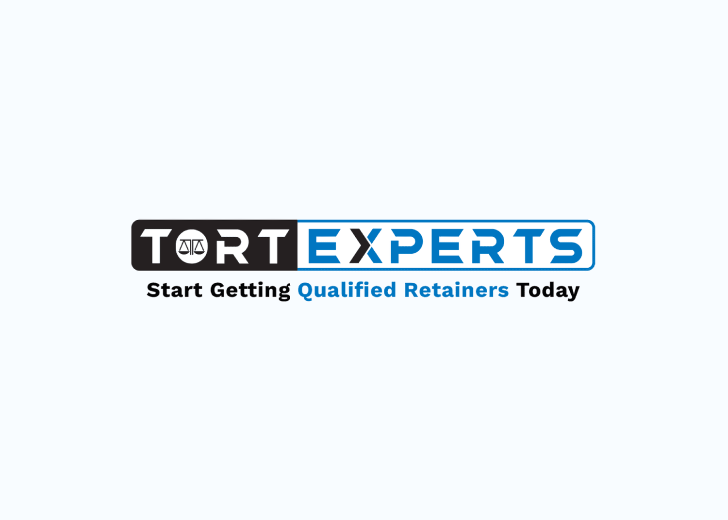 TortExperts logo featuring a scale-of-justice symbol and the tagline “Start Getting Qualified Retainers Today.”