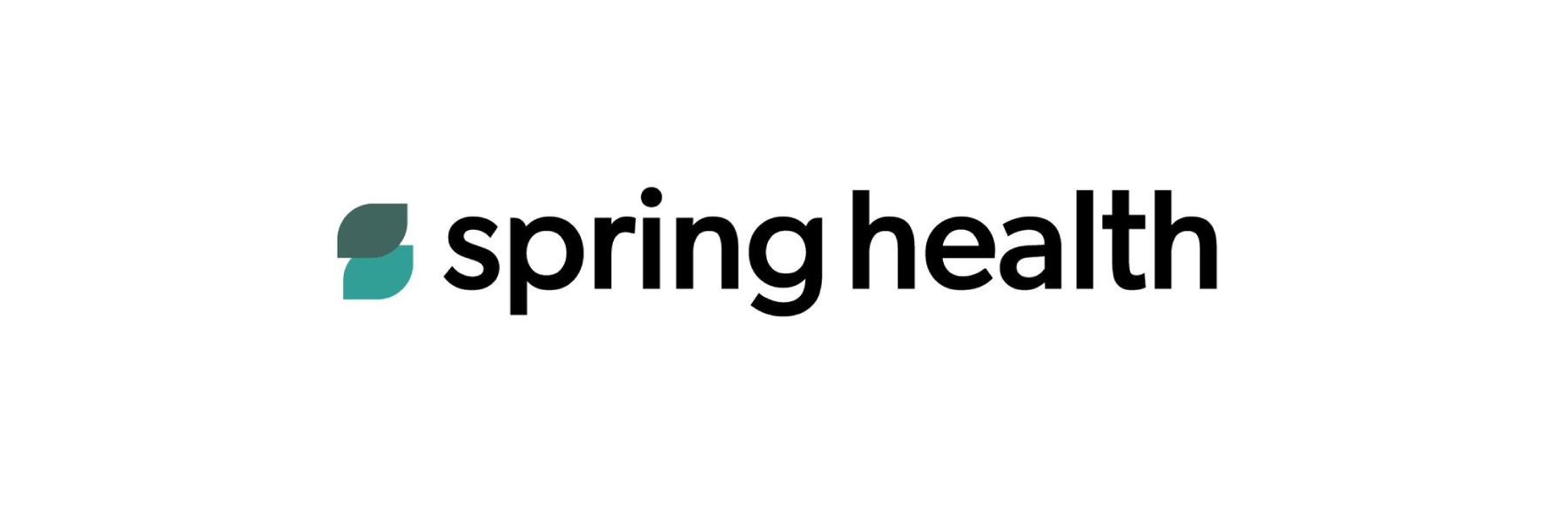 Spring Health logo with teal and green leaf shapes next to black text.