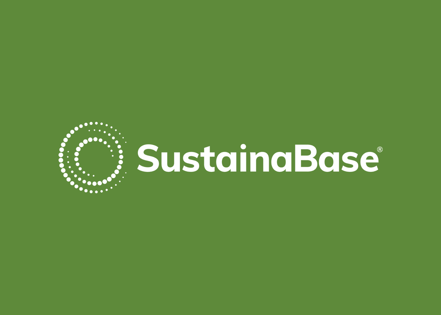 SustainaBase logo featuring a circular design made of dots and the text SustainaBase.