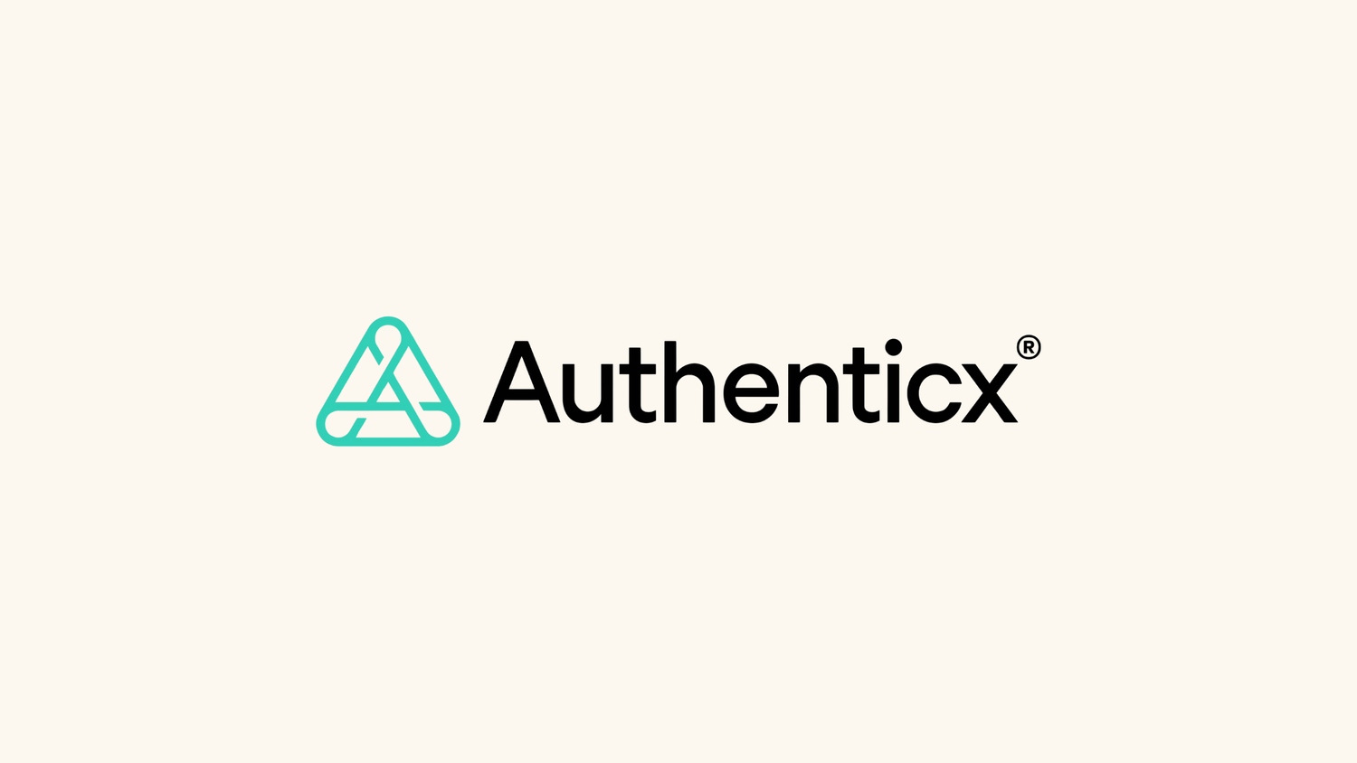 The Authenticx logo featuring a stylized teal triangle icon next to the black text.