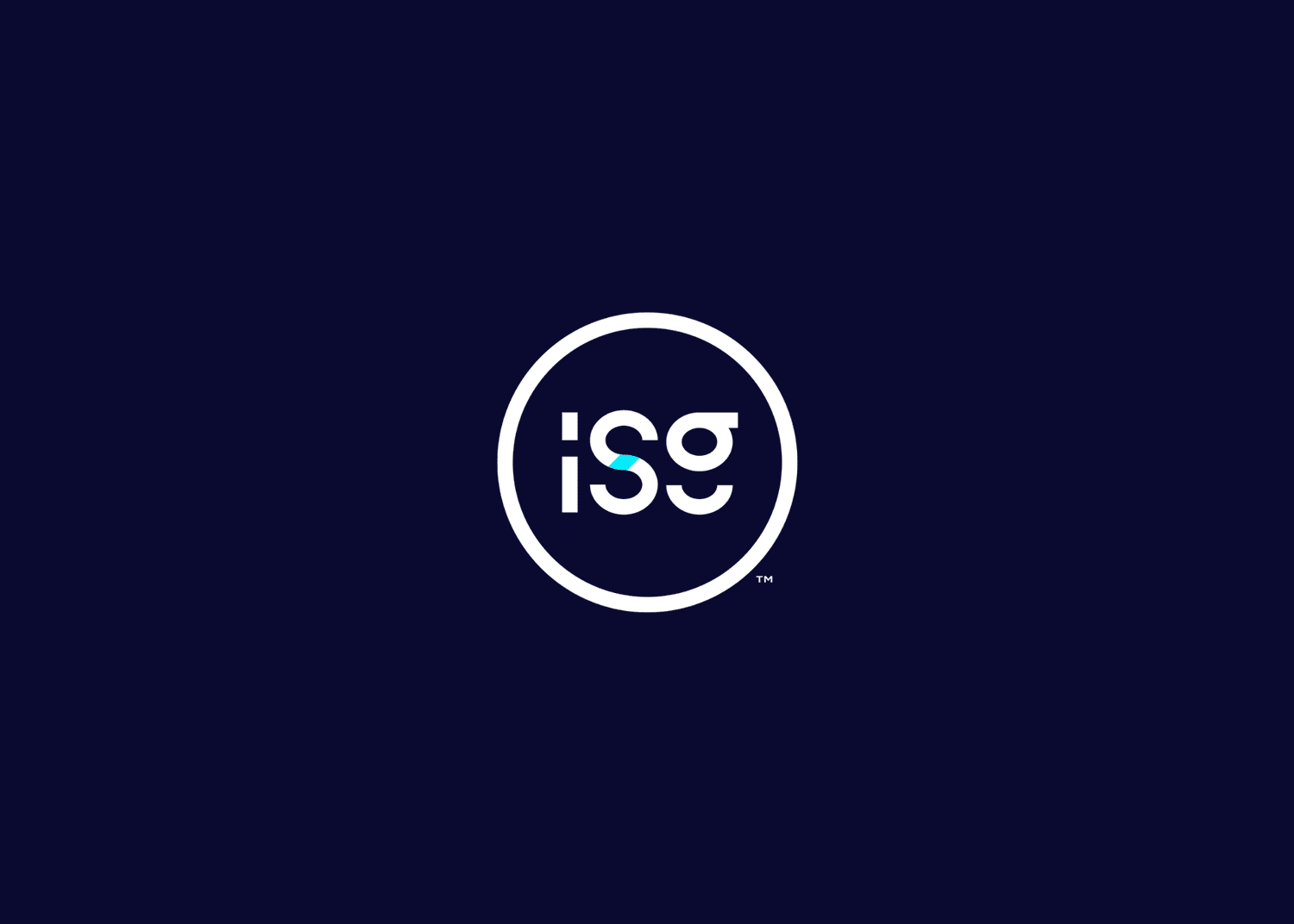 ISG logo in white within a white circle on a dark blue background.