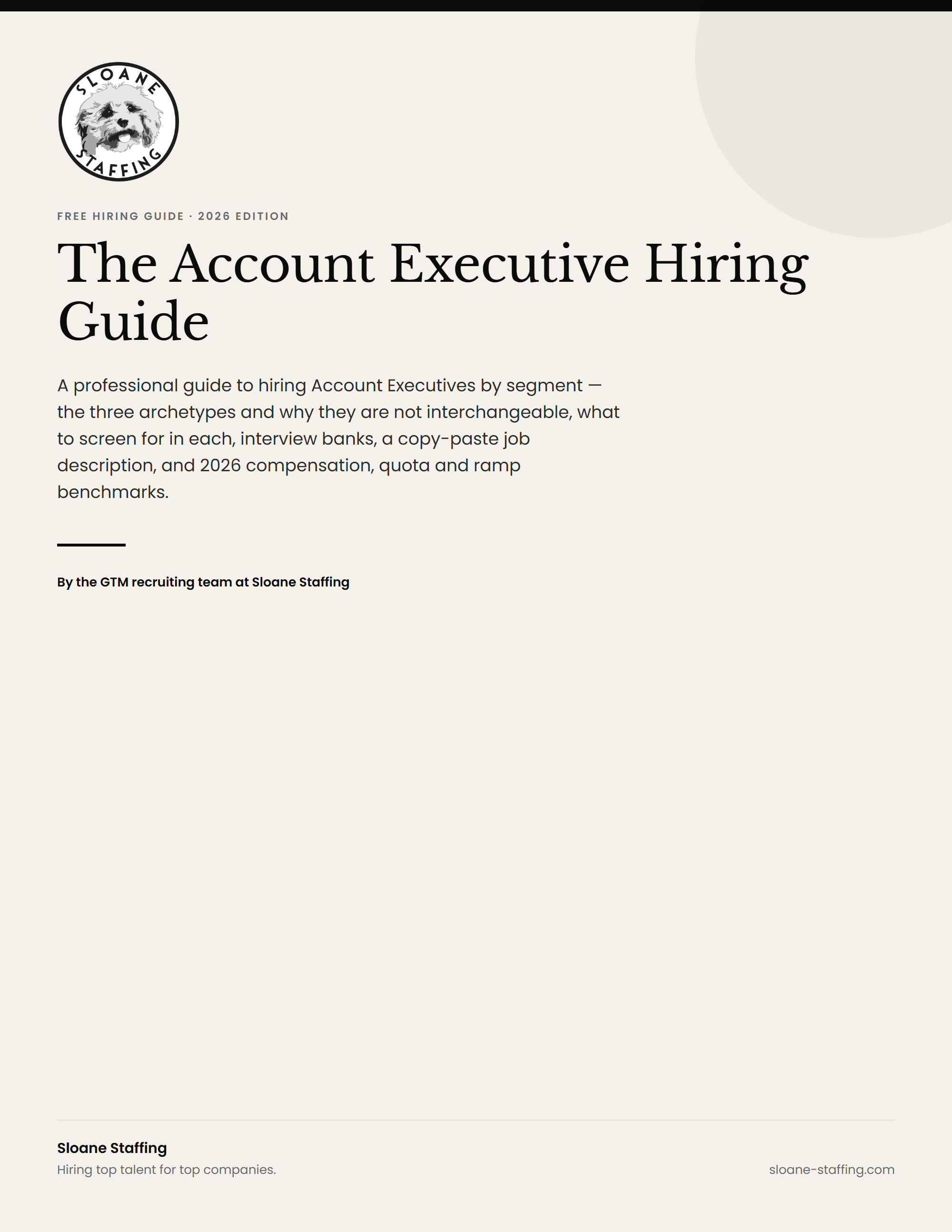 The Account Executive Hiring Guide cover