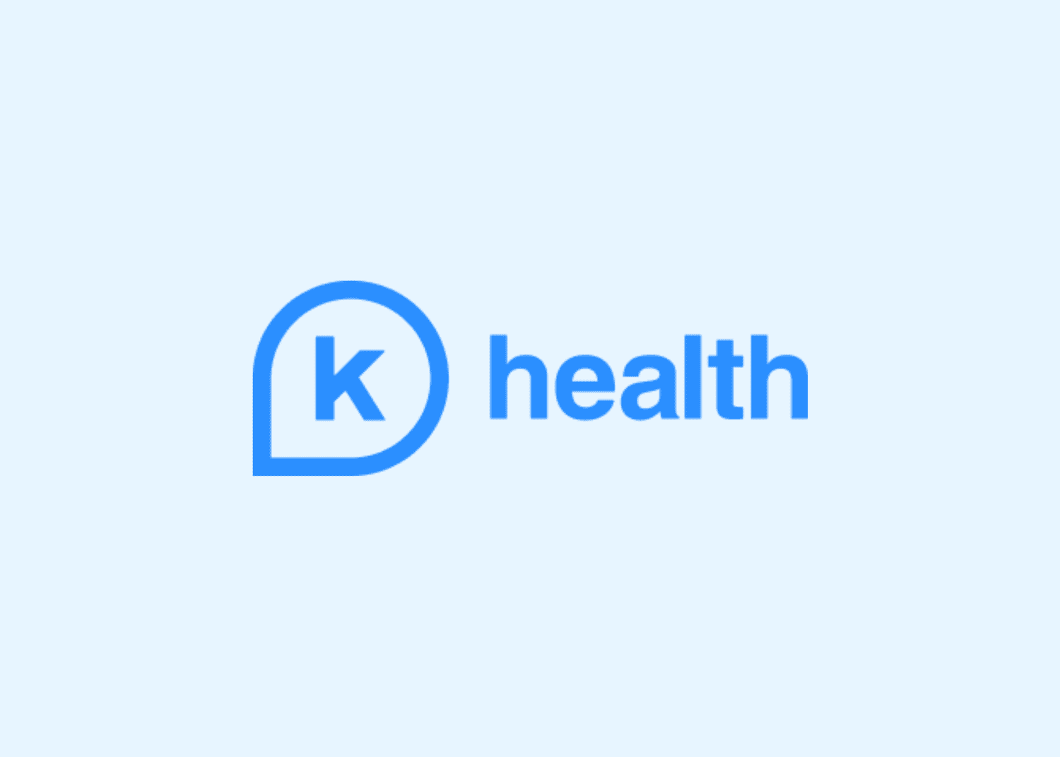 The K Health logo: a blue speech bubble with a white K inside, next to the word “health” in blue text.
