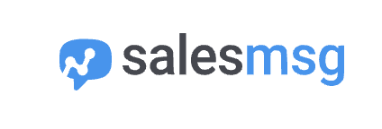 Salesmsg logo with a blue speech bubble containing a network icon next to the text salesmsg.