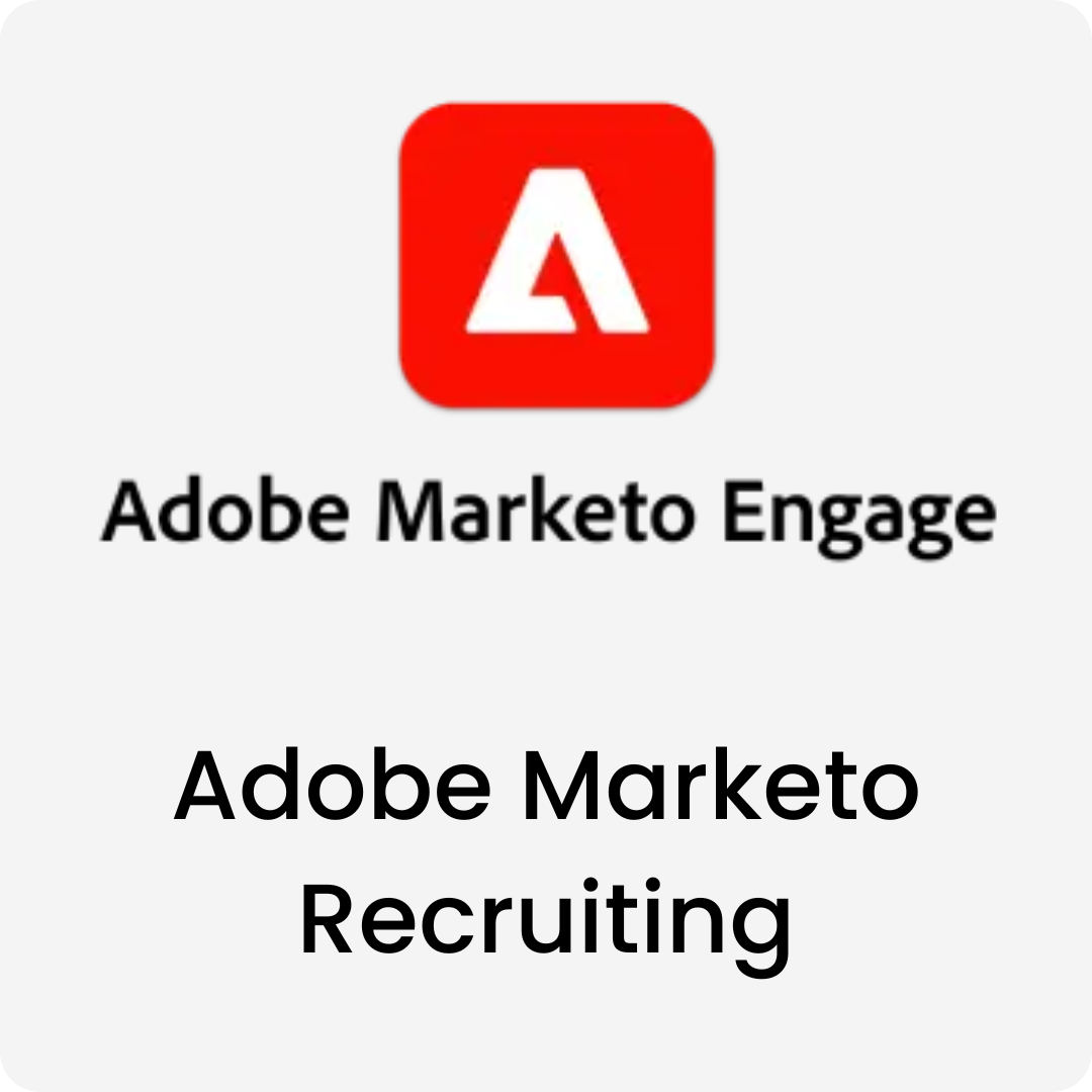 A red rounded square with a white Adobe “A” logo, above the words Adobe Marketo Engage.